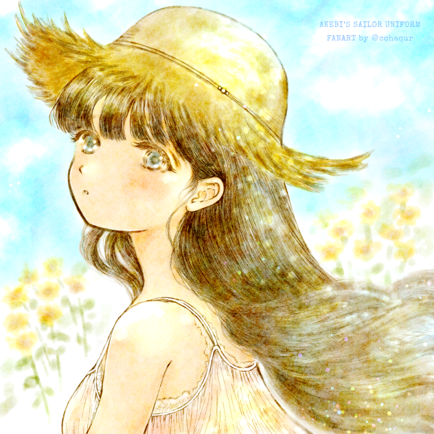 ひまわり畑の明日小路ちゃん。