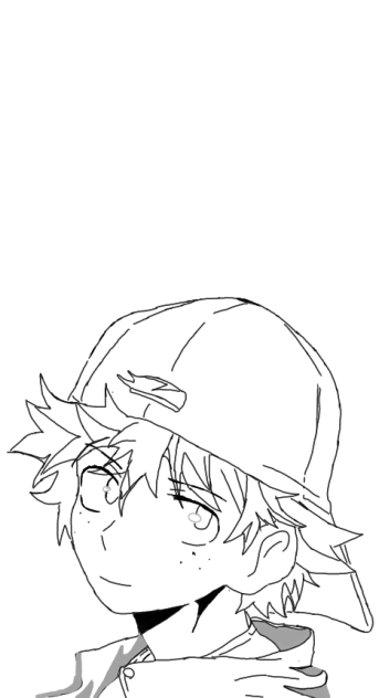 Izuku Midoriya . Black and White