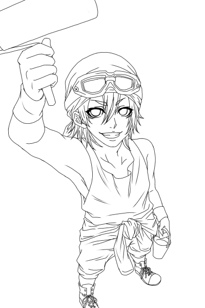 【線画】ペンキ塗り