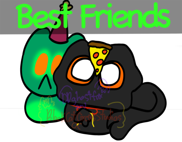 BlackCatCircusStudio pizza party cat