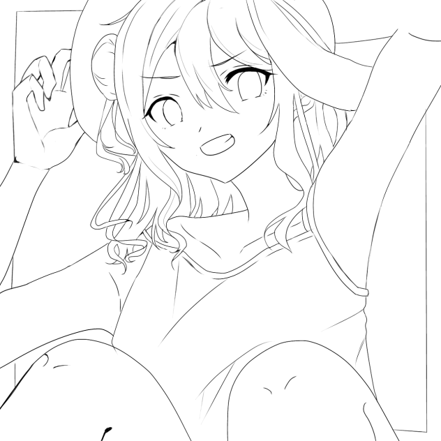 線画　夏っぽく