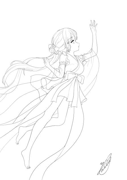 織姫さま（線画）