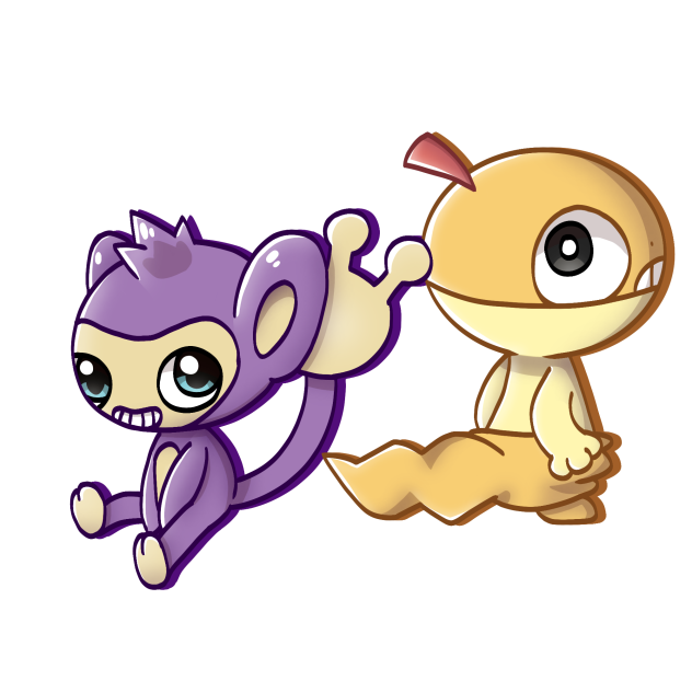 aipom and scraggy