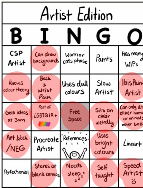Artist bingo #