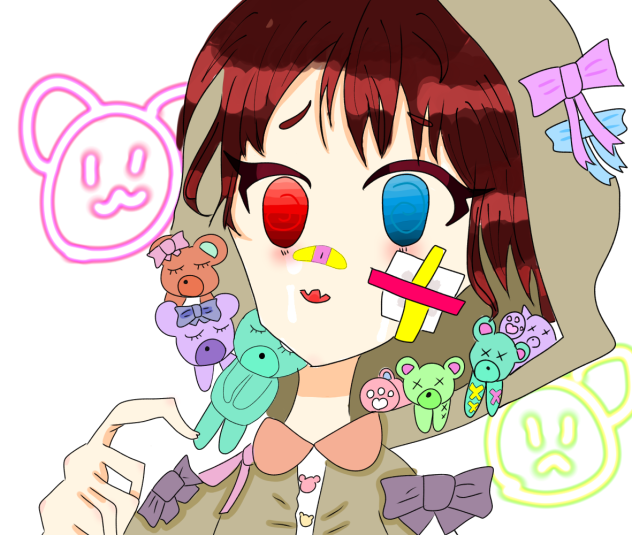 ぬいぐるみ&ぱーかー&ぐるぐる目