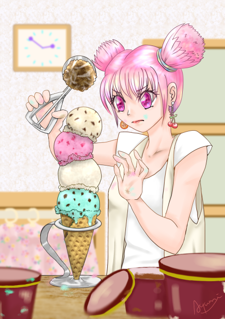 今日のおやつは5段アイス！