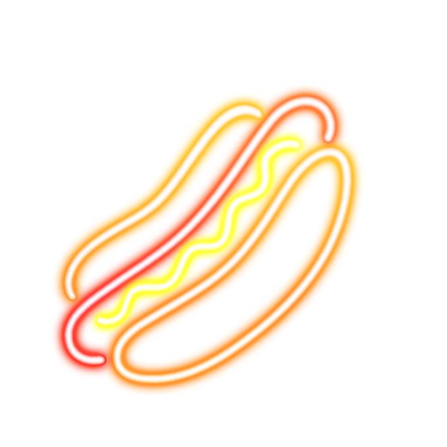 Hotdog neon icon