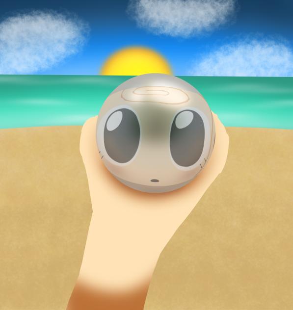 Shelly sees a pearl on the beach