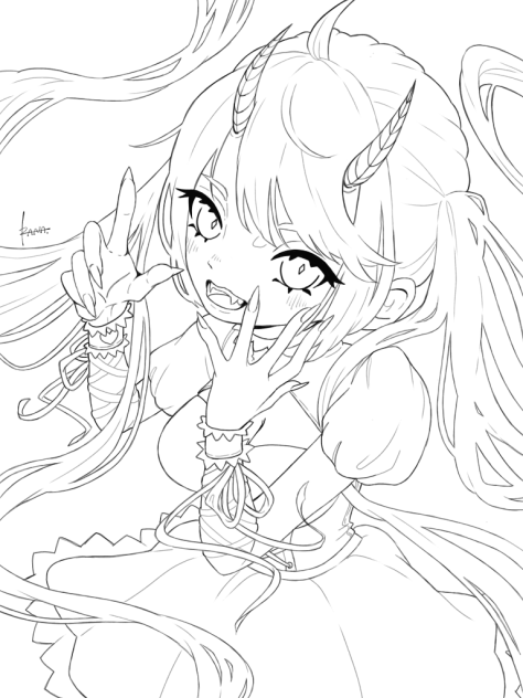 “Mischievous2” line drawing