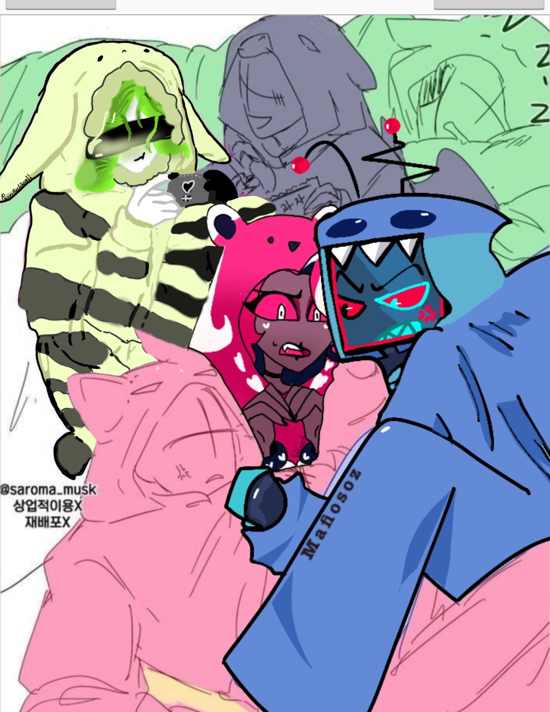 collab in animal suits - ibisPaint