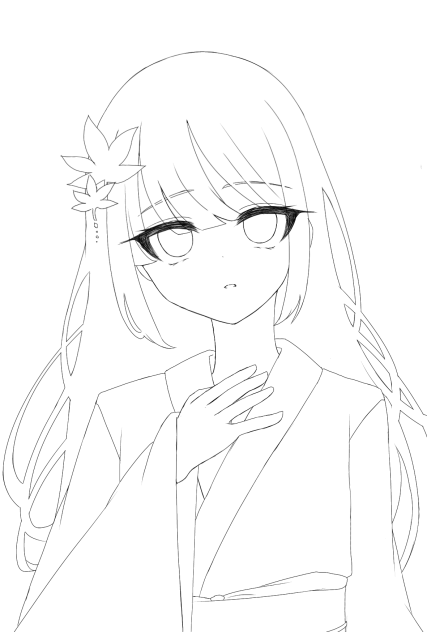 茜に染まって（線画）