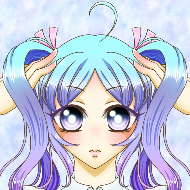 結局自分で塗ってみた！！(線画「ツインテ少女」)