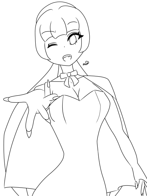 ハロウィン咲々 線画
