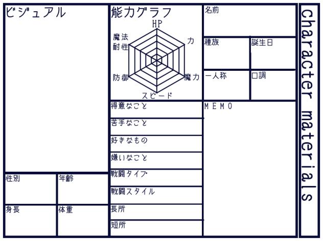 キャラクター資料テンプレート