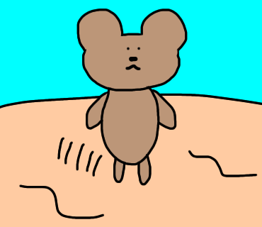 歩いてるくまを描きました。
