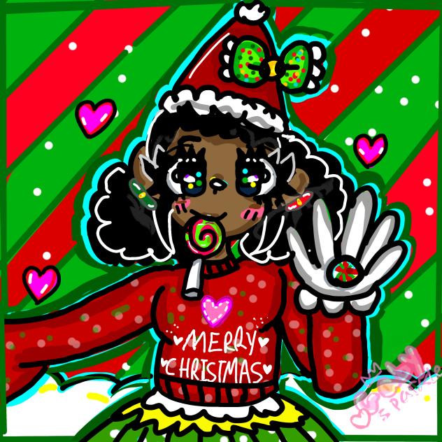 cute Christmas girl drawing