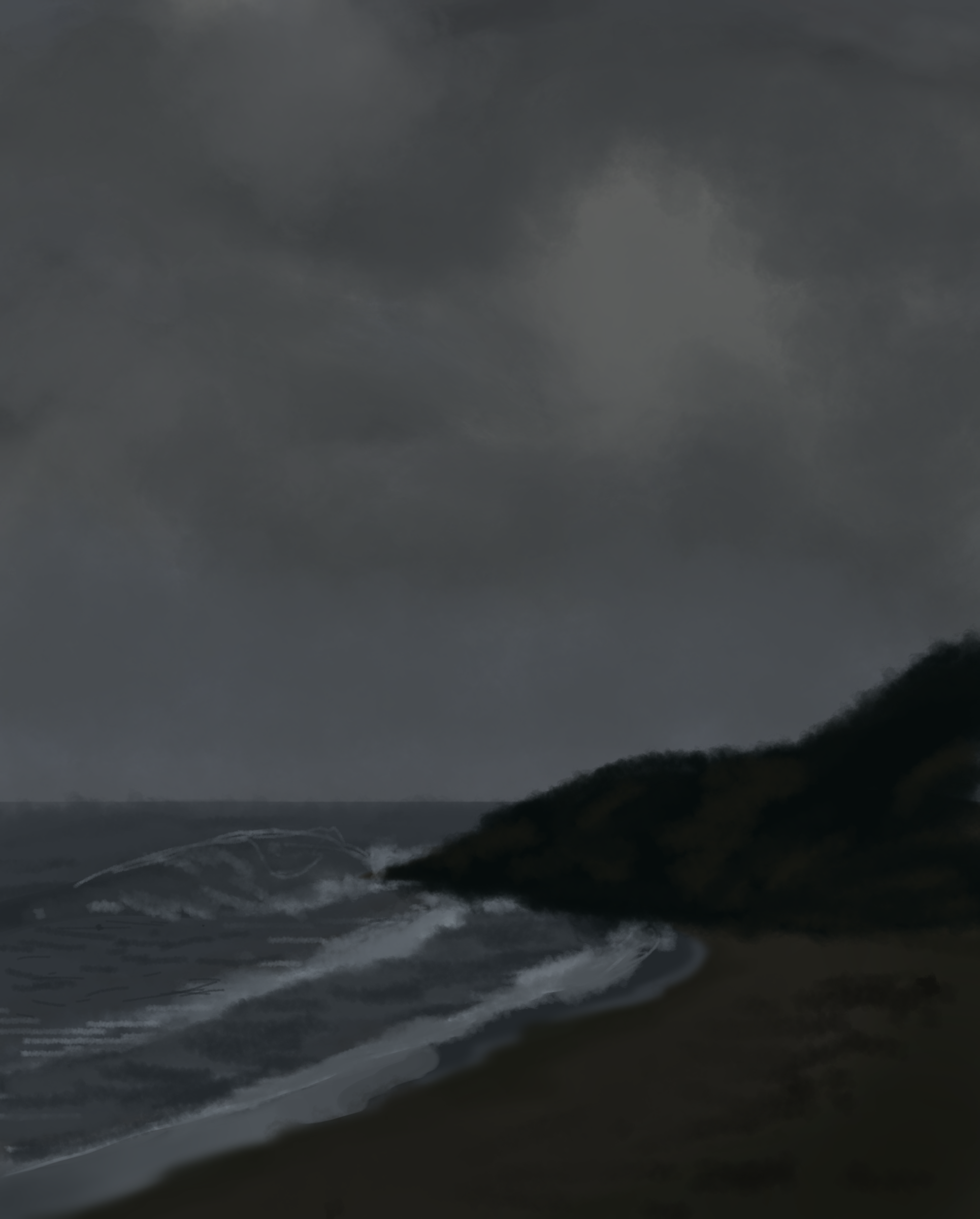 cloudy seashore - ibisPaint