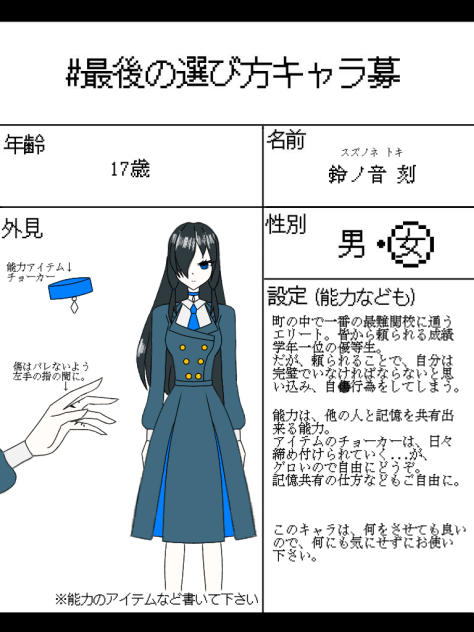 キャラ応募　鈴ノ音 刻