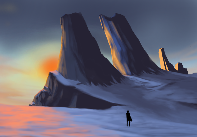 snowy cliff