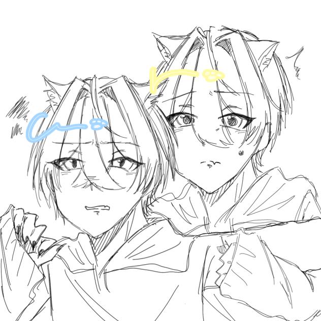 猫化（🩵💛×🐱