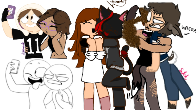 friends hug collab