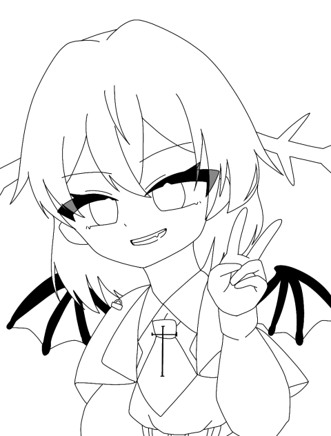 悪魔ウパさん線画