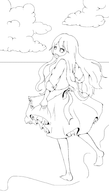 線画 マリーちゃん２