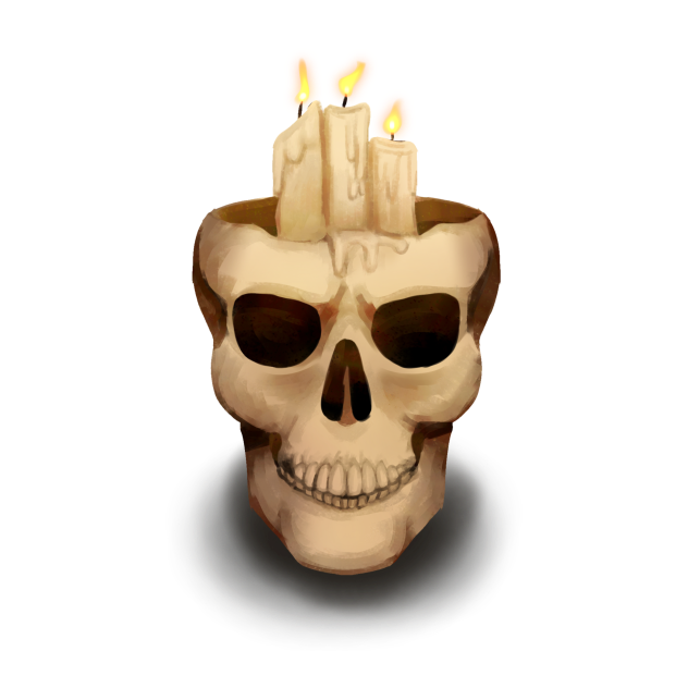 Skull with candle