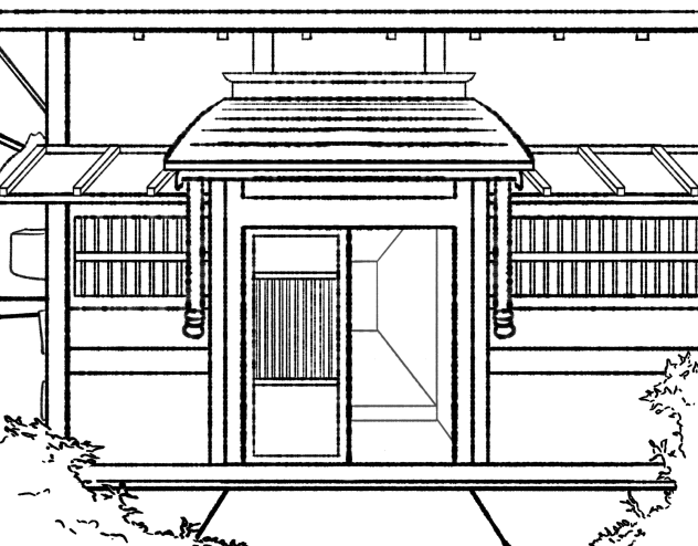 Line Art Komik - Depan Rumah