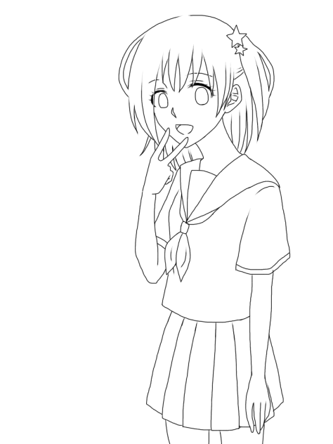 セーラー谷地さん 線画