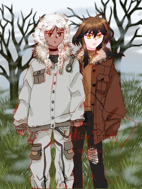 Wolf and German Shepard