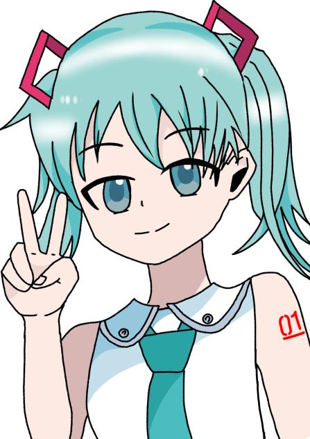 久しぶりに本気出してミクちゃんを描いてみた