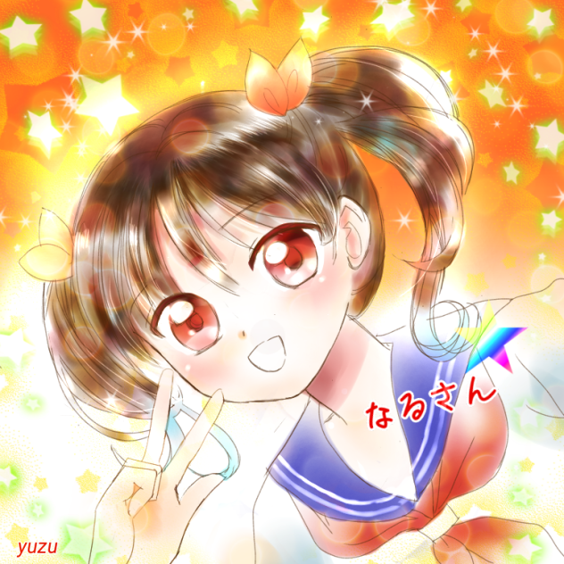 フォロワーさんをイメージしてセーラー服少女を描く１