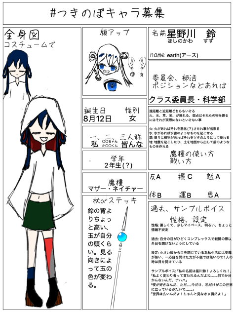 あの月が昇る頃　キャラ募集　星野川鈴
