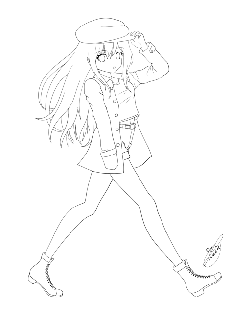 strolling（線画）
