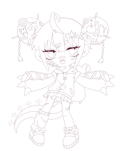 オリキャラ　線画