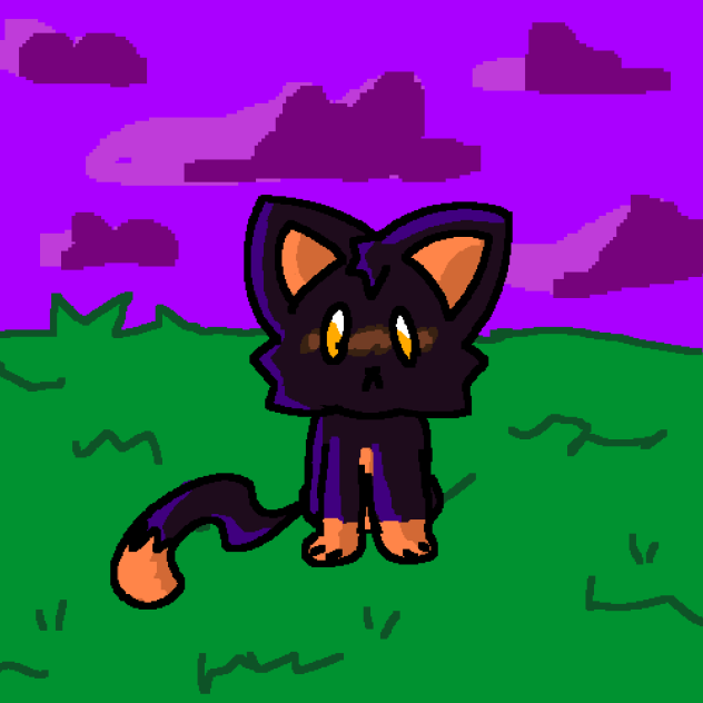 cat with random colour pallette