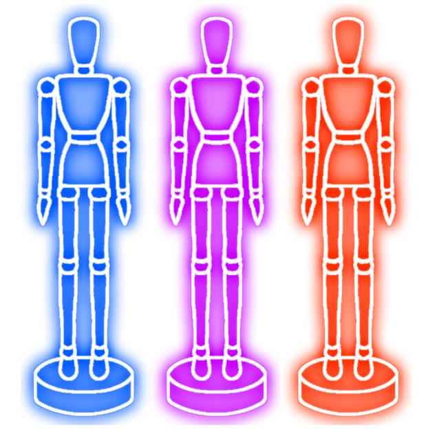 drawing mannequin neon icon 3