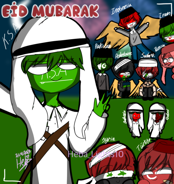 Eid Mubarak countryhumans Muslim