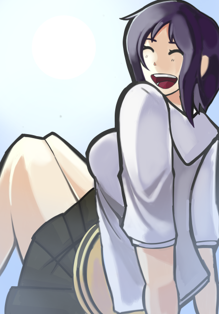 Young Faye Valentine Siting de pana