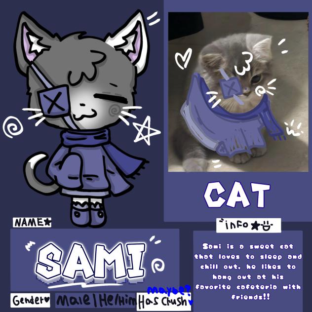 Character 4 My Comic !! - Sami !! 🖤💙💤