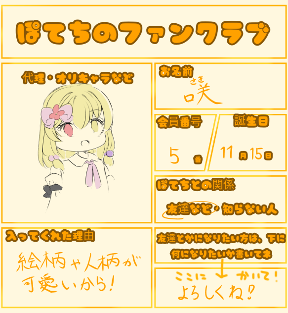 ぽてちのファンクラブ