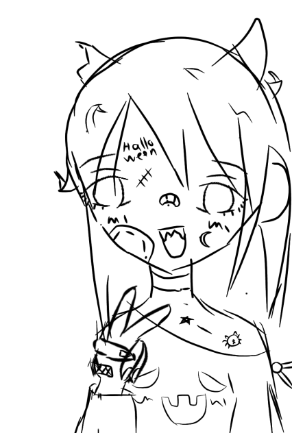 halloween girl (lineart)