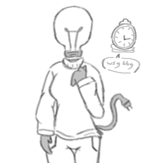 light bulb person