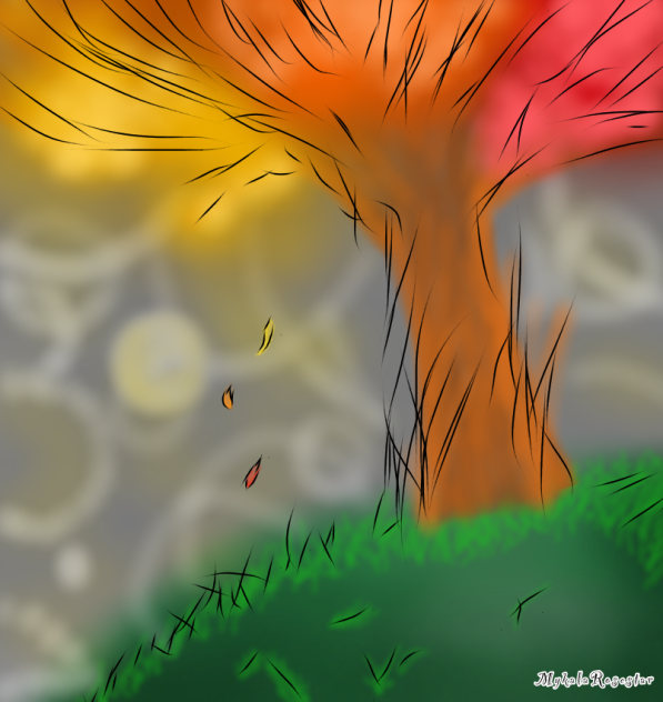 The Glowing Tree of Autumn - ibisPaint