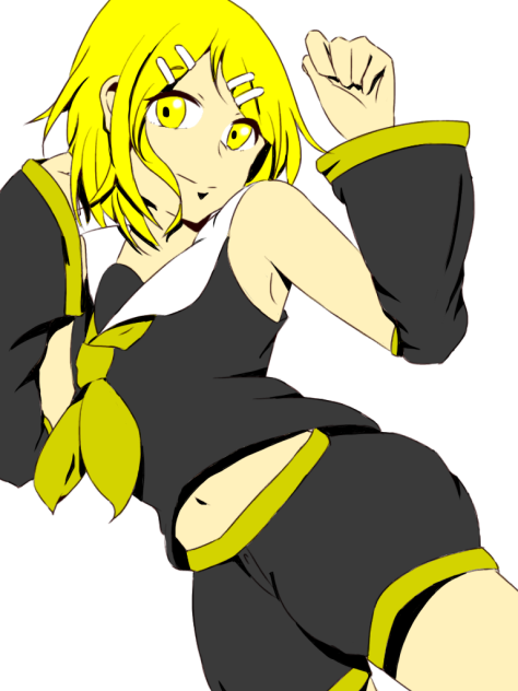鏡音リン 線画お借りしました