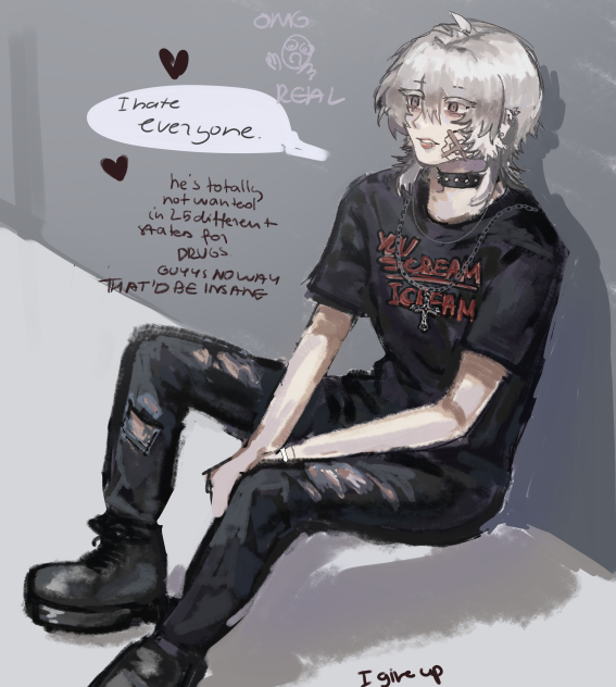 Shin sitting and being Shin, oc