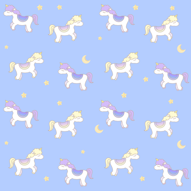 ユニコーンと星パターン