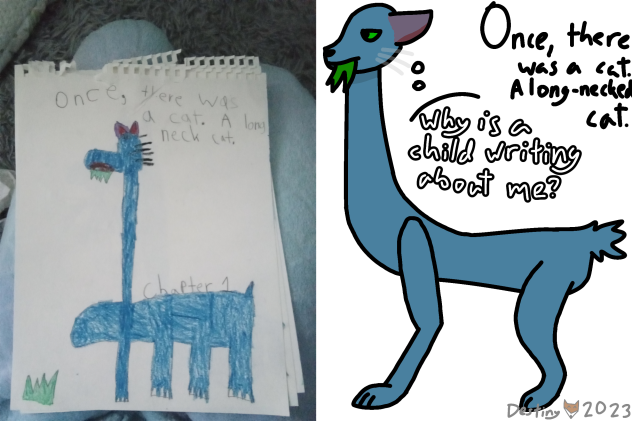 Redraw Challenge - The Long-Necked Cat