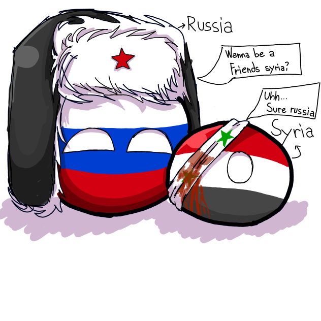 Russia and syria Countryballs flag